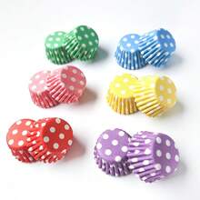 圆点纸杯蛋糕衬垫、迷你烘焙纸杯、纸杯蛋糕烘焙杯、烘焙用品 - 500pcs - 查看 6