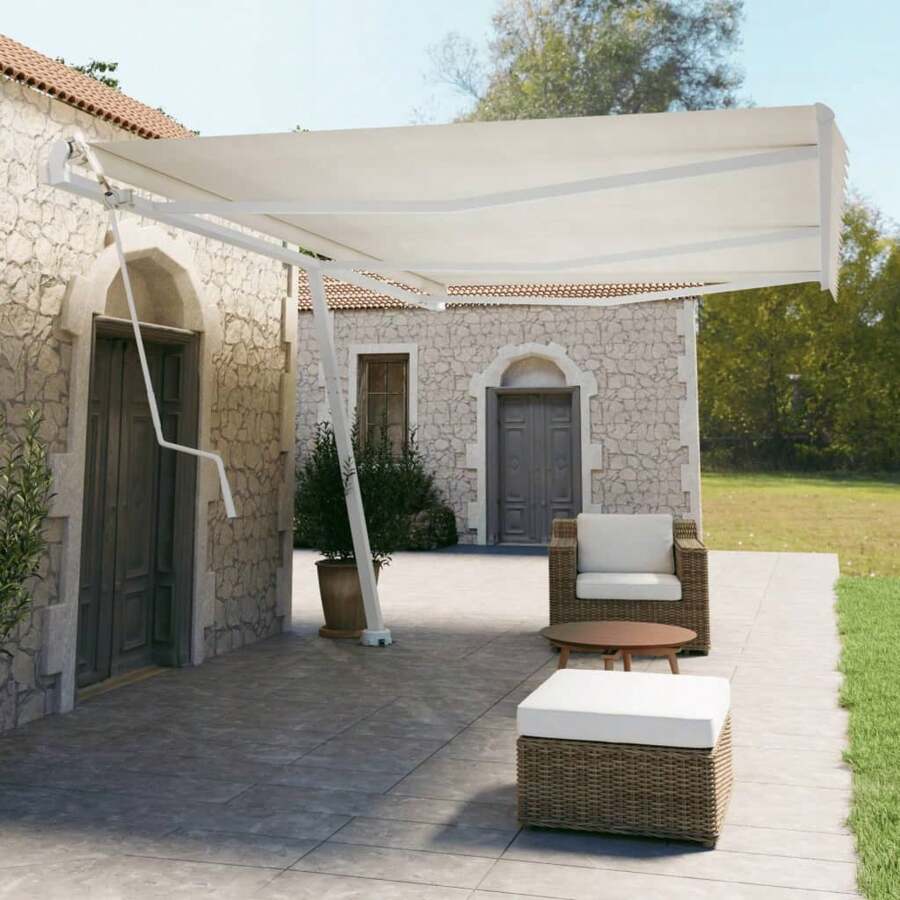 vidaXL vidaXL Set Pali per Tenda da Sole Bianco 600x245 cm Ferro