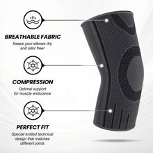 كم ضاغط للكوع لرياضات التنس والجولف ، دعم وحماية لمفصل الكوع، مناسب للرياضة والياقة البدنية وتمارين رفع الأثقال قطعة واحدة