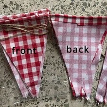 Red And White Checkered Pennant Flag Decoration, Suitable For Hanging Decorative Flags In Multiple Scenes, Nordic Ins Style Wall Decoration, Red And White Classic Checkered Pennant String Flag, Hanging Colorful Flag String Flag, Wedding Birthday Party Christmas Decoration Background Wall Hanging Flag, Birthday Party Wedding Scene Decoration Background Wall Room Decor Bedroom Decor Home Decor - Multicolor - View 3