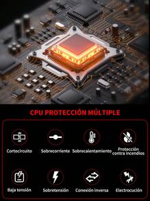 WTECH Cargador Rápido Para Inteligente Batería De Coche 12v 6a