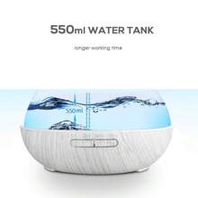 Family Sized 550ml Ultrasonic Diffuser  Wood Grain Design, Remote Operation, 7 LED Mood Lights  6