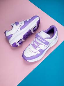 New Arrival Fashionable Minimalist 4-Wheel Roller Skates Removable Wheels Skate Shoes For Teenagers & Students - Purple - View 6