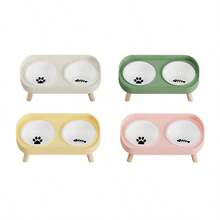 Nouvelles doubles bols d'alimentation et de boisson pour chats, table à manger mignonne pour animaux de compagnie, bols disponibles en plusieurs couleurs et styles, bol pour animaux de compagnie universel - Multicolore - Voir 8