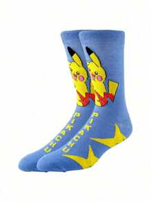 pokemon 5 pares de calcetines cómodos, suaves y duraderos con diseños de personajes de para hombres, perfectos para usar en exteriores en todas las estaciones - Calcetines divertidos y alegres con diseños de Pikachu
