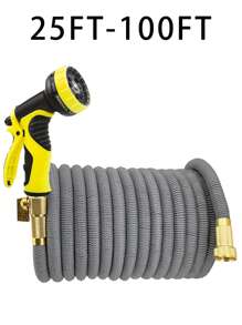 2pcs Garden Flexible Expandable Hose Set With 10-Function High Pressure Water Spray Gun, Gardening Irrigation Supplies
