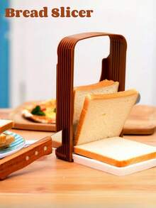 1 件可折叠手动面包切片机，可调节切片导槽，面包切菜板，三明治制作工具，适用于厨房、露营、房车