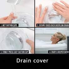 1pc Bathroom Tub Overflow Drain Plug, Drain Stopper For Bathtub Drain Back To School - Transparent - View 6