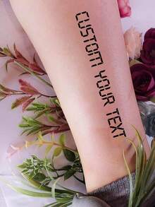 5-20pcs Custom Personalized Fake Tattoos Temporary,Custom Tattoos,Personalized Temporary Tattoos,Multicolor Text Stickers,For Birthday Party Wedding Bride Groom Decor,Custom Text,Personalized Text,Variety Of Styles,Make Your Own Temporary Tattoos,Name/Text/Customizable Face Tattoos For Bachelorette Party Graduation Birthday Wedding - Multicolor - View 5