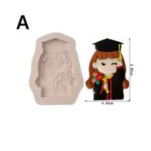 1 Graduation Season, Bachelor's, Doctoral, Boy, Girl, Silicone Baking Mold, Flip Sugar, Cake Mold, Chocolate Decoration Mold