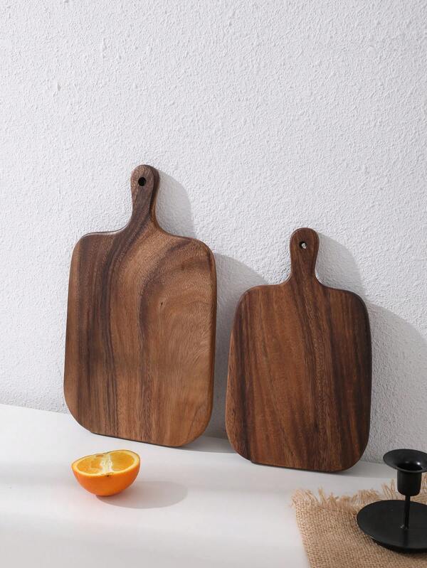 2pcs/1pc Acacia Wood Cutting Board, Bread Board, Cheese Platter
