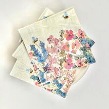 20 Stücke Frühling Sommer Bienen Honig Blumen Servietten, Einweg Papier Grün Blätter Blumen Handtücher für Badezimmer, Gäste-WC, Bridal-Shower, Hochzeitstag, Cocktail, Geburtstagsfeier, Zuhause, Küche, Essen, Camping, Backen & Tischdekoration, für Weihnachten, Valentinstag, Feier, Blumen- und Gras-Muster Servietten, Luxus Restaurant Blumen Pappbecher Decoupage Papier