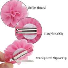20pcs Chiffon Hair Bow Clip Flower Mini Hairpin Fine Hair Everyday Hair Accessories For Girls (Ten Colors) Claw Clips Hair Claws Hair Barrettes
