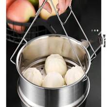 1-2pcs Foldable Stainless Steel Bowl Clip, Kitchen Tool Suitable For Air Fryer, Hot Plate, Bowl Clip, Universal Kitchen Stainless Steel Plate Lifter, Foldable Hot Plate Bowl Clip Tongs, Hot Plate Bowl Lift Clip, Non-Slip Heat Resistant Steel Tongs - Multicolor - View 10