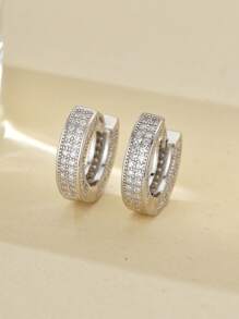 Ewell Luxury Elegant Unique Fashionable Designer 925 Sterling Silver 18k Gold Plated Zirconia Round Hoop Earrings For Women Daily Wear