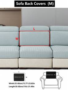 1pc Elastic Sofa Cover, All-Season Dust-Proof Sofa Slipcover, Washable, Fit For L-Shaped And 1/2/3/4 Seater Sofa, Adjustable For Living Room And Bedroom, Fog Blue - Mint Blue - View 19