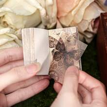 1 Book 100 Sheets/32 Book 3200 Sheets Vintage Style Lost Ruins Series MINI Material Paper Book Aesthetic Phone Case Handmade Hand Account Decorative Design Paper School Stationery Supplies,School Supplies,Back To School