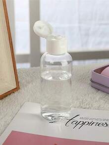 1/3/5Pcs Clear Round Shoulder Bottle With Flip Butterfly Lid Travel Bottle Empty Cosmetic Sample Dispenser Container, Travel Bottle, Travelling Containers Small Leak Proof Squeeze Bottles With Black Flip Cap For Toiletries, Shampoo, Lotions, Conditioners, Travel Size Cosmetics, Home Travel - White - View 6