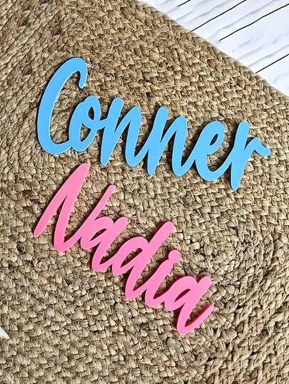 Custom-Made Double-Layer Name Wooden Sign Blue/Pink Wooden Sign As A Gift For Boys And Girls.