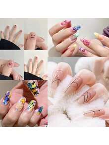 12pcs Nail Art Brushes And Dotting Tools Set, Suitable For Flower And Line Painting In Professional Nail Salons And Home DIY - Multicolor - View 4