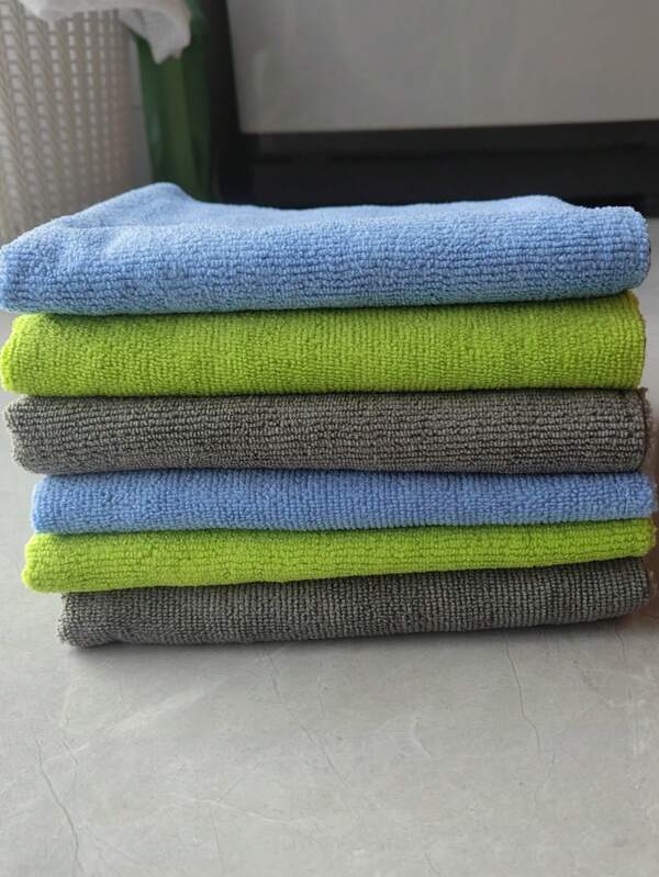 4pcs Heavy Weight 380gsm Super Fine Fiber Cleaning Towels, 40*40cm Household Cleaning Cloth, Thick Absorbent Floor Wipe Wet & Dry Towels