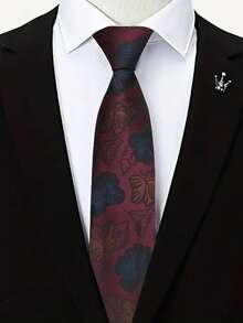 1 条勃艮第条纹手工领带，适合商务、休闲、街头服饰、婚礼、日常使用