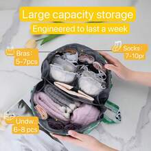 1 قطعة/2 قطعة حقيبة تنظيم الملابس الداخلية بطبعة الباندا الجميلة، سعة كبيرة متعددة الجيوب لتخزين الأغراض في المنزل والسفر، قابلة للطي وللحمل