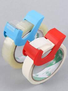 1pc Small And Medium-Sized Convenient Hand-Pulled Cutter, Transparent Masking Tape Cutter And Sealer Back To School
