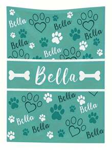 Manta personalizable con estampado de huella de mascota en colores vibrantes - Suave, cálida y ligera de franela para sofá, cama, viaje, campamento, oficina - Personalizada con nombre, impresión digital para todas las temporadas, lavable a máquina y acogedora. Regalo ideal personalizado y único para familia, mascotas, dormitorio, sala de estar, sala de té, sofá