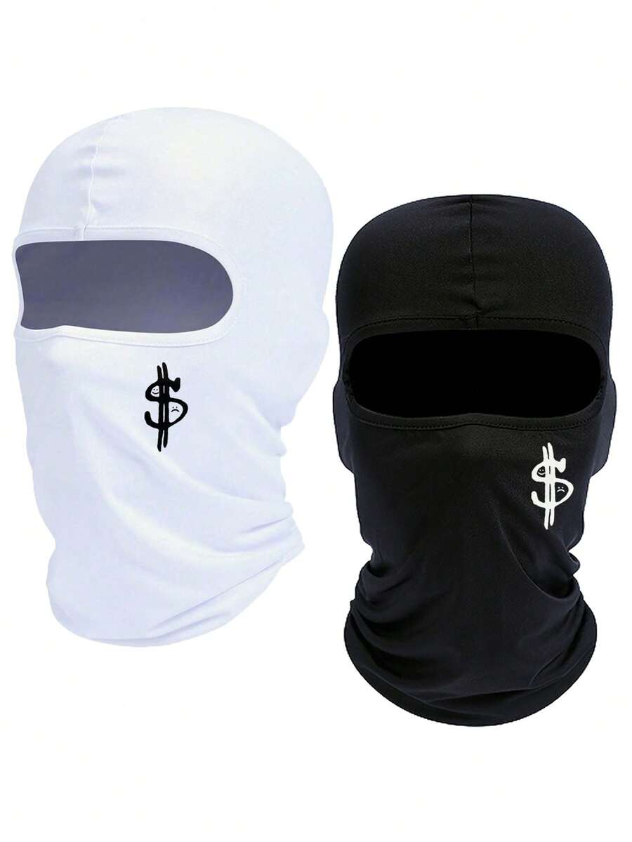 2 件男女通用印花巴拉克拉法帽滑雪面罩，适合春夏季节旅行、骑自行车、徒步旅行、钓鱼等户外活动