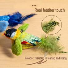 1pc Cat Toy Simulated Bird Vocal Toy, Self-Entertaining Anti-Boredom Toy For Cats - Green - View 3