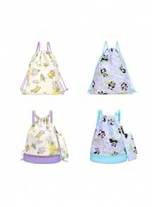 1pc Outdoor Cartoon Beach Backpack Waterproof Swimsuit Swimming Goggles Storage Bag Children's Dry Wet Separation Swimming Bag