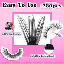 FANXITON Lash Extension Kit Volume Lash Clusters 40D+50D D Curvature Individual Lashes Lash Clusters Kit Thick Eyelash Extension Kit 280 Pcs Band Cluster Lashes Lash And Seal Tweezers - Lash Clusters Kit-d (80D+100D+120D) - View 12