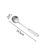 1 Muỗng thép không gỉ màu ngọc trai hình Macaron, thìa ăn bằng nhựa cán dài, đầu tròn, thích hợp cho món tráng miệng, thức ăn bổ sung, thức ăn phương Tây, quầy hàng rong, v.v. - Nhiều màu - Xem 19