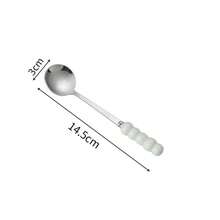 1 Muỗng thép không gỉ màu ngọc trai hình Macaron, thìa ăn bằng nhựa cán dài, đầu tròn, thích hợp cho món tráng miệng, thức ăn bổ sung, thức ăn phương Tây, quầy hàng rong, v.v. - Nhiều màu - Xem 17
