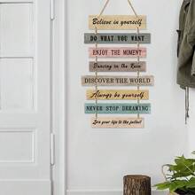 Motivational Office Sign Wooden Hanging Sign Positive Quotes Wall Decoration Room Wall Hanging Plaque Multi-Link Wooden Art Door Sign, Suitable For Living Room, Room, Holiday Gift Room Decor Bedroom Decor Home Decor - Multicolor - View 5