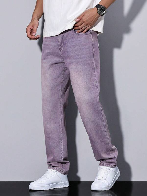 Tween Boys' Simple Casual Elastic Waist Jeans, Suitable For Summer & All Season