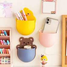 1 cutie de depozitare pentru papetărie cu model de iepure, suport pentru pix multifuncțional drăguț pentru elev, birou pentru birou, rechizite de birou, accesorii de birou - Roz - Vizualizare 9