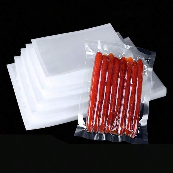 50 Stücke transparente Vakuumbeutel, matte strukturierte Siegelbeutel, Plastikverpackungsbeutel, Vakuumkompressions-Frischhalte-Beutel