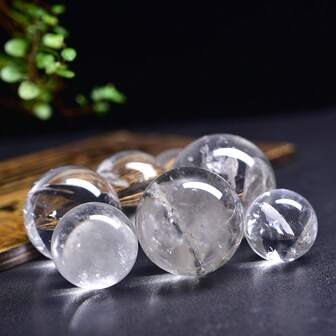 1 件批发价热销高品质抛光天然水晶透明石英迷你球疗愈石透明石英水晶球适用于家居装饰