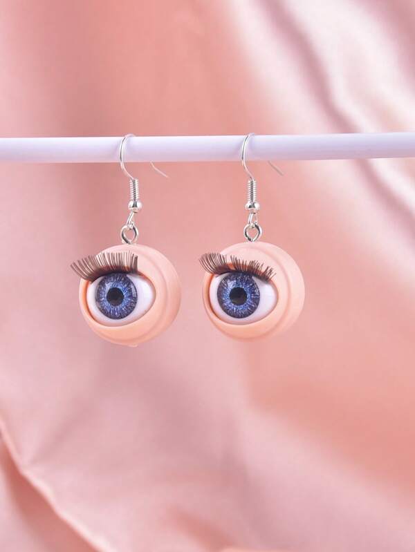 1 Pair Exaggerated Movable Eyeball Eye-Shaped Earrings, Party Decoration Jewelry For Women