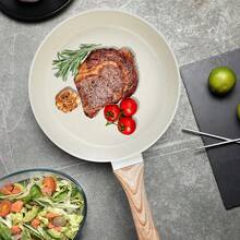 Juego de 3 Sartenes con Recubrimiento Antiadherente, Sartén Antiadherentes de Granito Blanco, Libre de PFOS y PFOA, Apto para todas las estufas (20 cm y 24 cm y 28 cm) - 3 - Ver 2