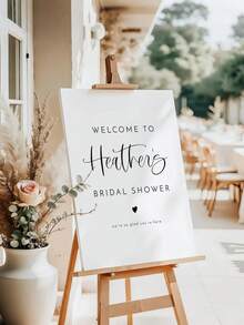 1pc- Customized Name Bride Gift Welcome Sign, Modern Bride Gift Welcome Poster, Minimalist Bride Gift Welcome, Customized Frameless Poster Printing, Wedding Decoration, Personalized Sign, Wedding Poster, Modern Minimalist Wedding Sign, Bohemian Wedding Sign Simple, Customized Frameless Canvas Poster - Personalized Wall Art, Fashionable Outdoor Poster Decoration Fashionable Home Decoration Gives Him A Unique Gift, Modern Poster Printing,Art Activities - Multicolor - View 3