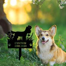 1pc West Highland White Terrier Dog Memorial Stake, Metal Stake, Sympathy Sign, Pet Gravestone, Memorial Stake, Pet Memorial Gift, No Electricity Required - Black - View 4