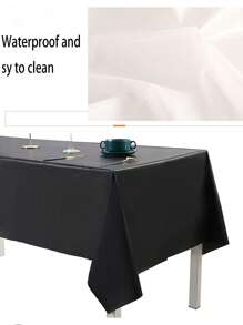 1 Peça Toalha de Mesa Descartável Grossa de Cor Sólida, À Prova D'água, À Prova de Óleo, Para Festas, Aniversários, Banquetes
