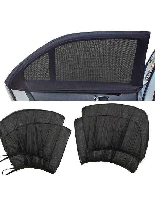 2 Pcs Car Window Sun Shades: Front & Rear Window Sun Shade, Blocks UV Rays