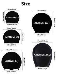 Extra Large Silicone Swimming Cap For Braids And Long Hair Extensions, Waterproof Swim Caps For Pools And Showers, Suitable For Adults To Keep Hair Dry, Easy To Put On And Take Off, Fits Various Hair Lengths And Styles Including Short, Medium, Long Hair, Braids, Weaves, Curls, And Afro Hair. Available In 5 Sizes: S-M-L-XL-XXL, Black Color, Unisex, Beach Essentials, Beach Accessories, Pool Float - Black - View 10
