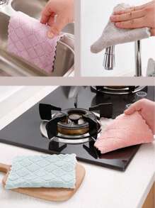 20/10/5pcs Extra Large & Thick Cleaning Cloths, Soft Absorbent Non-Stick Oil, Easywels, Suitable For Kitchen, Dining Table Cleaning, Kitchen Cleaning Tools, Car Washing Cloths, Super Absorbent Microfiber Dishcloths, Strong Oil Removal Ability, No Shedding, Random Colors