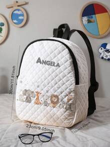 1pc Customized Cute Bear Pattern Rhombus Backpack, Can Be Customized According To Your Unique Design, Suitable For Children And Teenagers, Print Your Own Name Or Print The Name Of Your Siblings And Classmates As A Gift,Multi-Functional,Ornamental,Letter,Stylish,Modern,Colorful,Cute,Adorable,Casual,Custom,Personalised,Unique,Customized,Ideal Gifts For Him,Ideal Gifts For Her