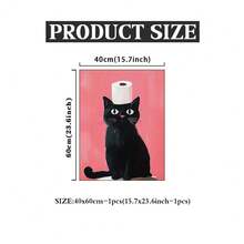 Funda para tapa de inodoro con estampado de gato negro, decoración de inodoro divertida y linda de gato negro como regalo para amantes de los gatos, póster sin marco de gato asomándose - Multicolor - Ver 15